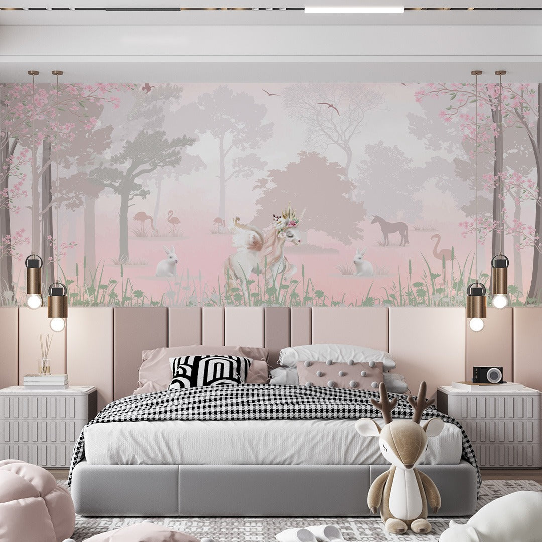 Unicorn in Dreamy Forest Wallpaper