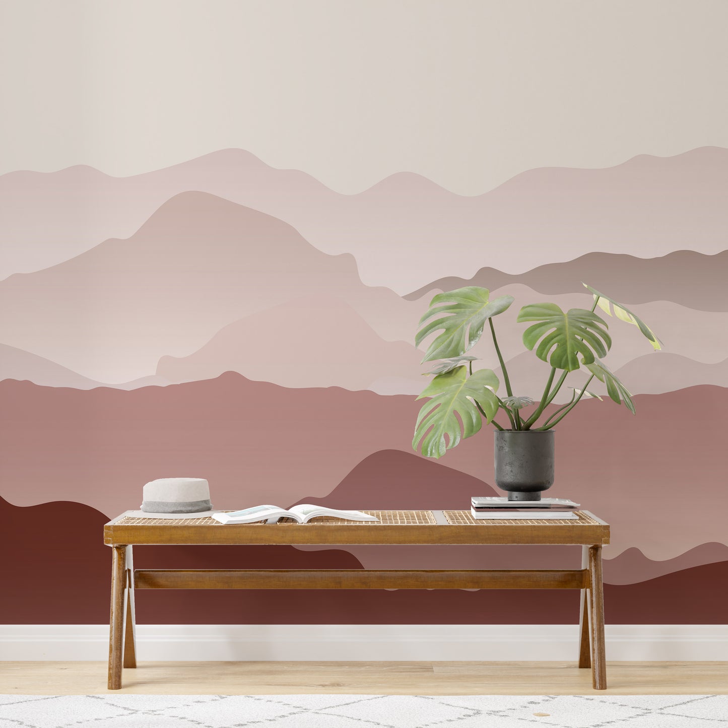 Pink Peaks Mural Wall Art