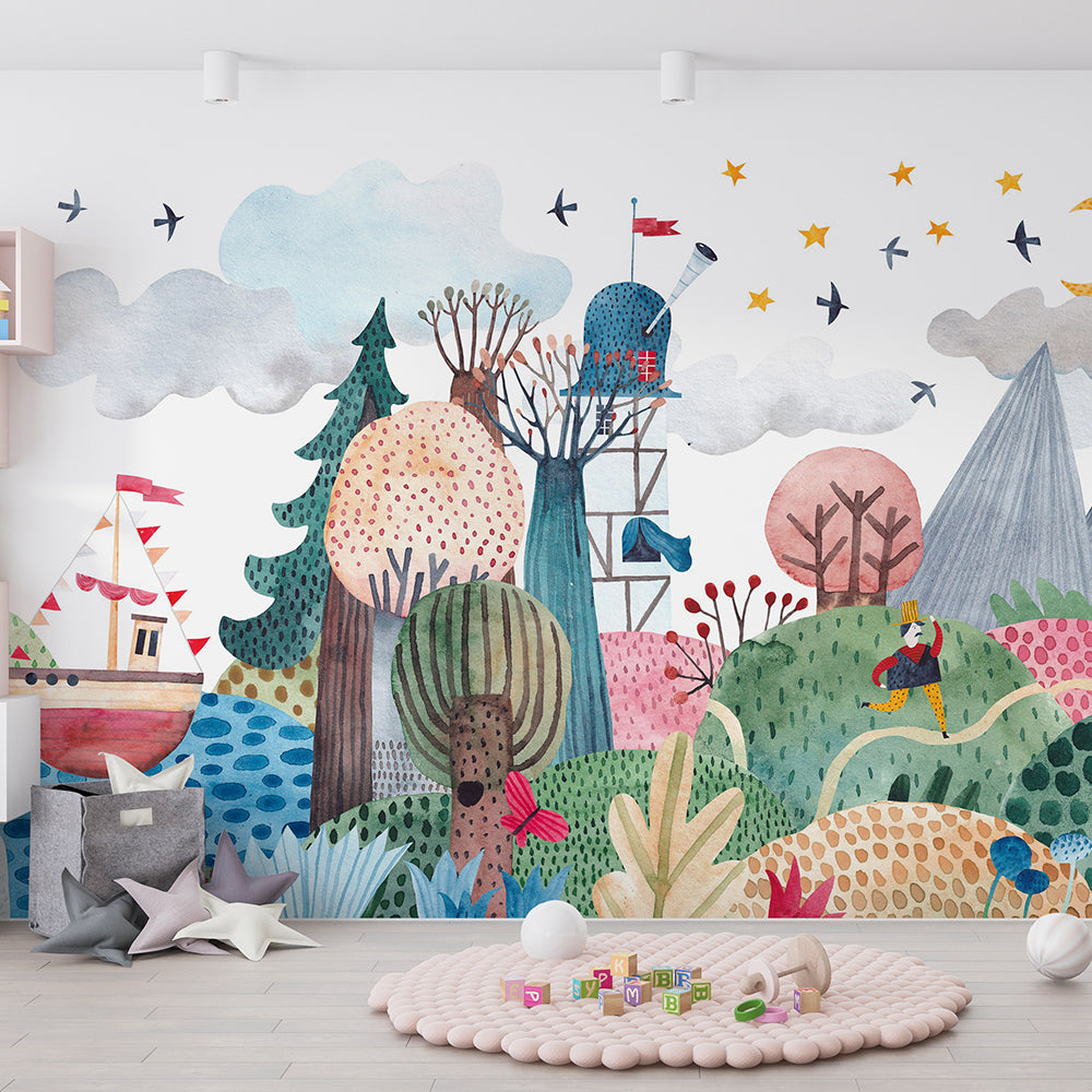 Fairy Tale Kids Room Wallpaper