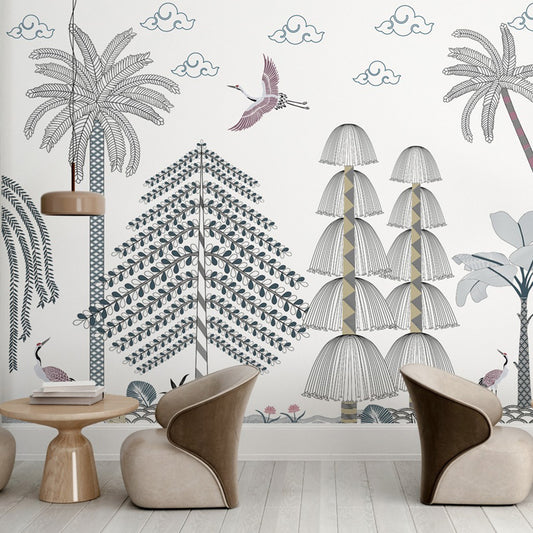 Linear Tropics Wallpaper for Living Room