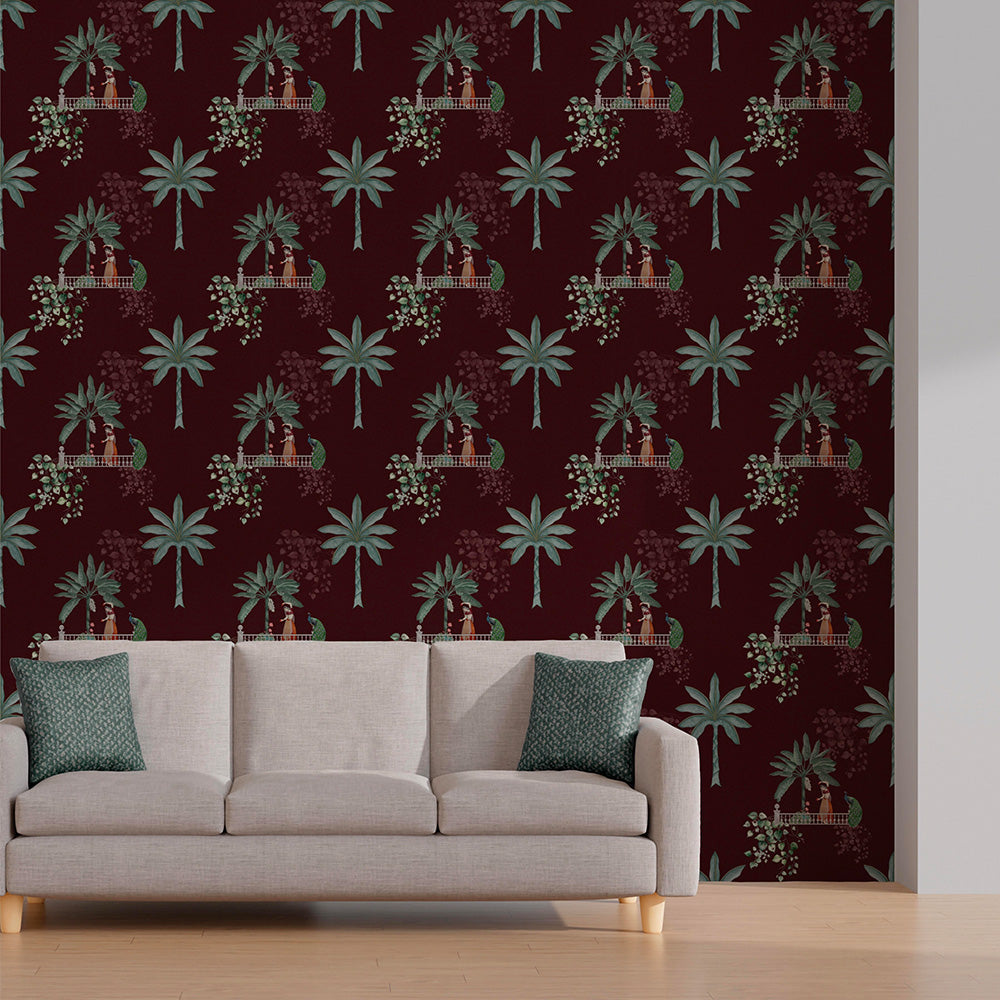 ورق جدران Palms & Peacocks للحوائط