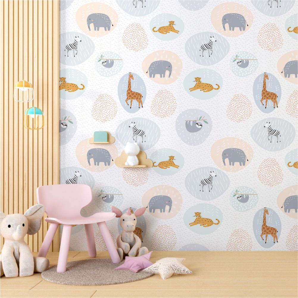 Cute African Animals Wallpaper Children Room