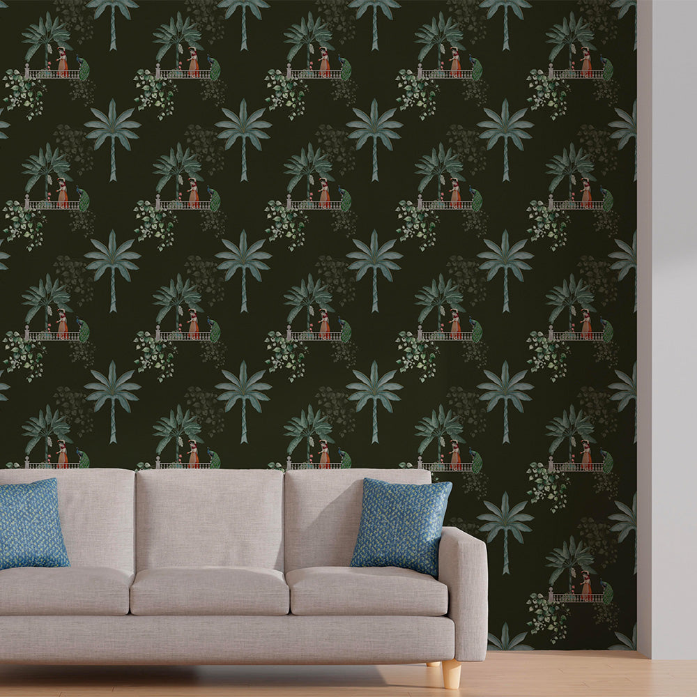 Palms & Peacocks Mural Wall Art