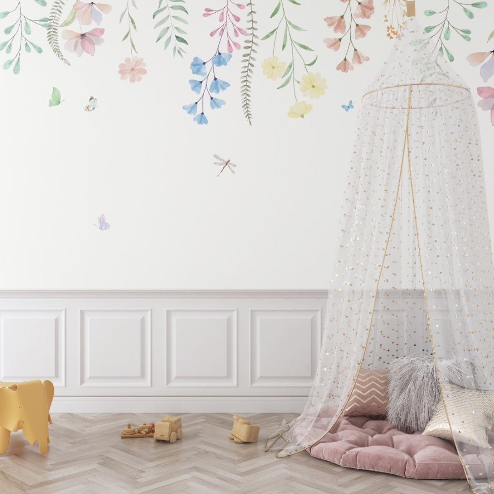 Hanging Flowers Wall Mural