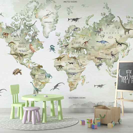 Dino World Map Wallpaper