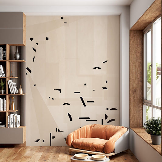 Strokes on Beige Wall Art Decor