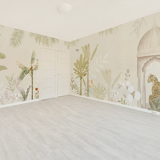 Tropical Trees Wallpaper for L- Shape Walls