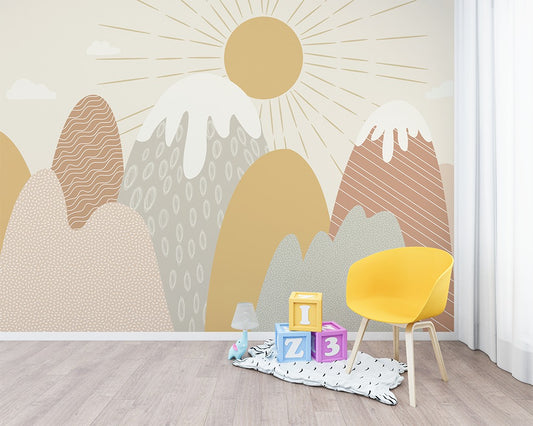 Boho Landscape Wallpaper for Children Room