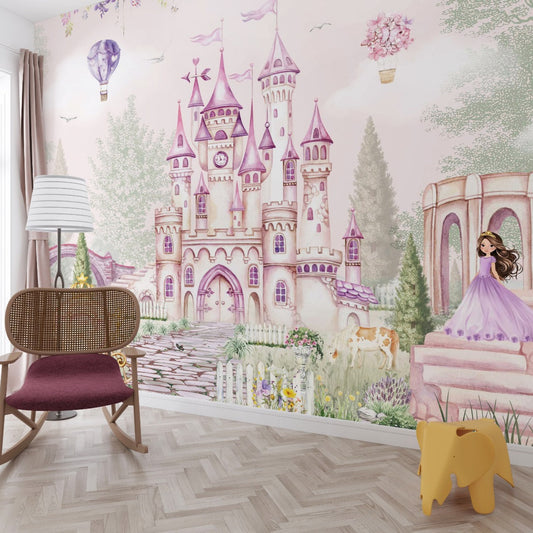 Cinderella’s Castle Wallpaper for Kids Room