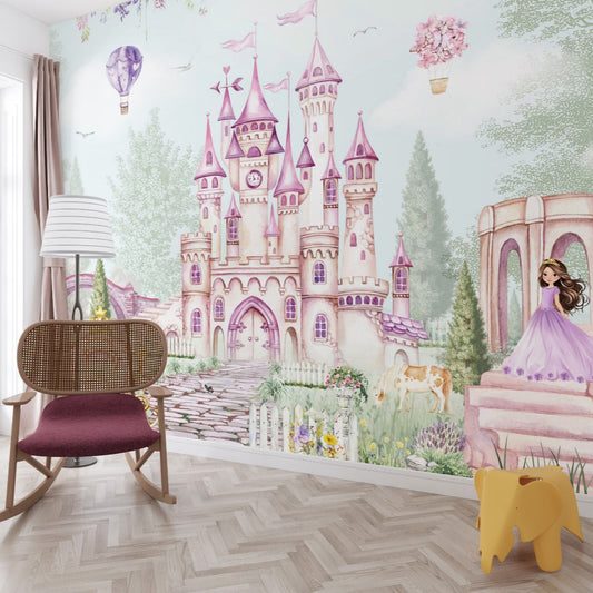 Cinderella’s Castle Wallpaper for Kids Room