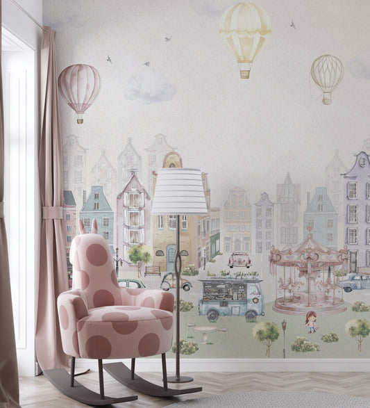 Dreamy Town Square wallpaper