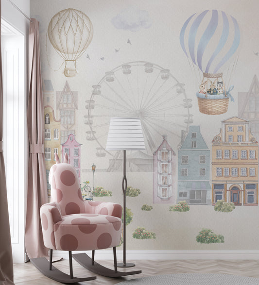 Dreamy Town Square wallpaper