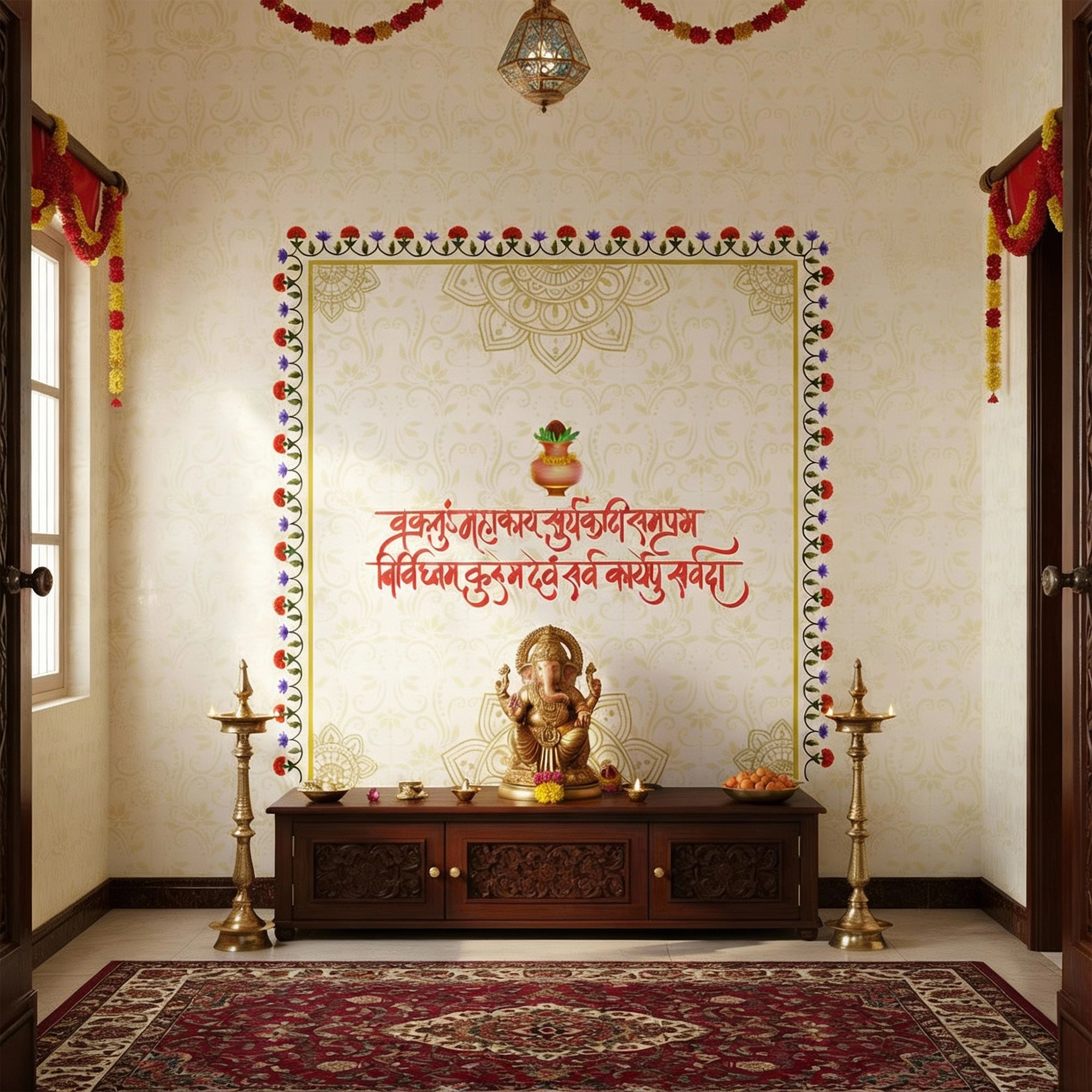لوحة جدارية Shree Gajanan Mantra