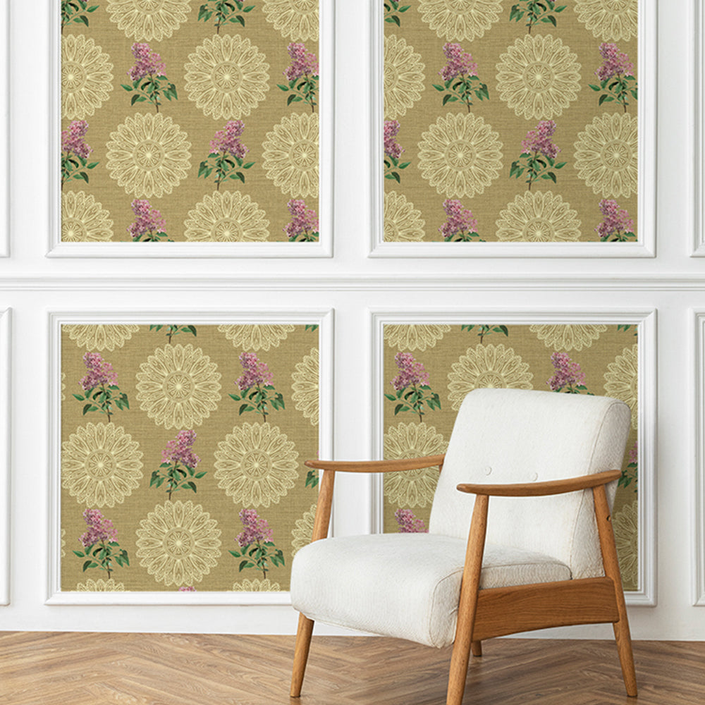 Botanical Motifs Floral Wallpaper for Walls