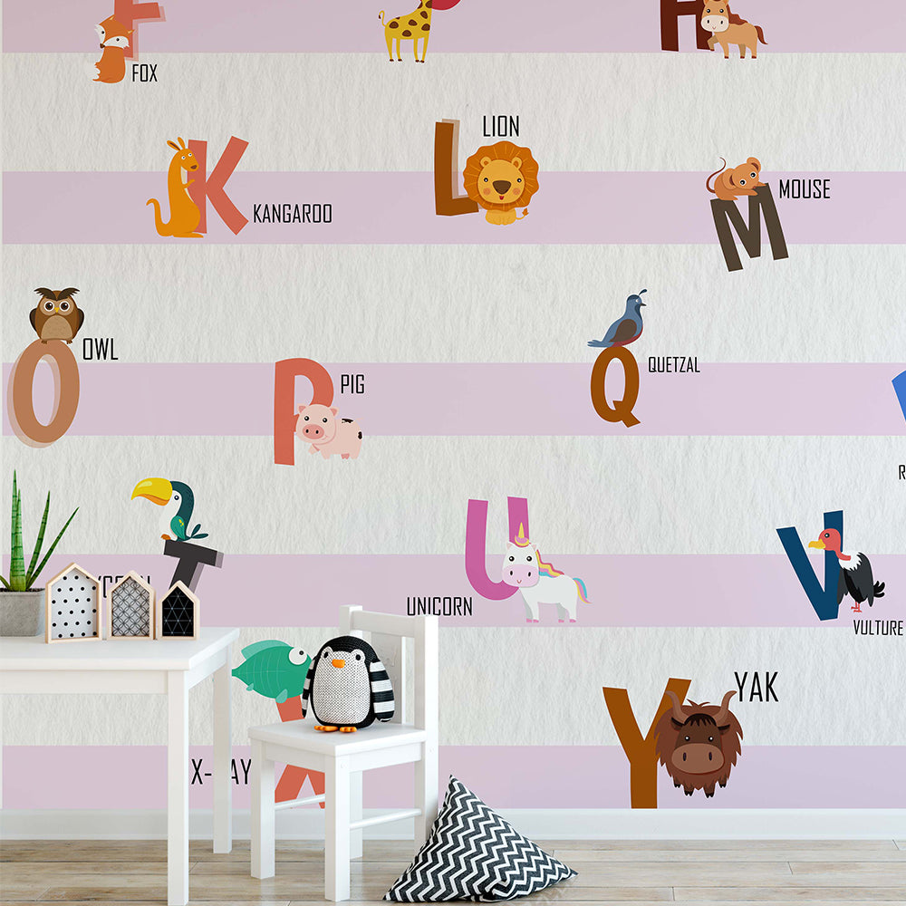 Alphabets & Strips | Kids Wallpaper | Wallpaper Mural | Digital Walls ...