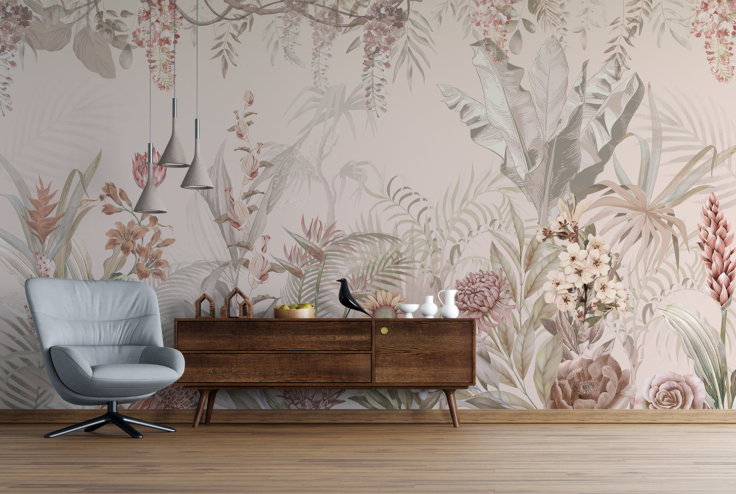red floral wallpaper for walls