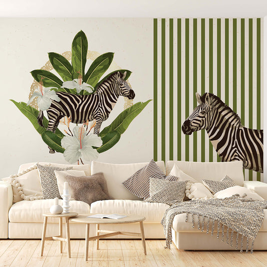 Zebra On Stripes